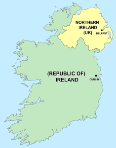Ireland. Political Map.